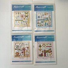 4 Cross Stitch Kits 14CT Seasons Spring Summer Fall Winter NEW Awesocrafts 10"