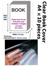 Clear Book Covers A4 Size for Magazine 210 × 29.7mm Protective Sleeves 10 Sheets