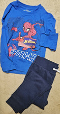 Marvel Spider-Man 3 Piece Outfit Boys Size 6 Red Blue Black Spider Web Print