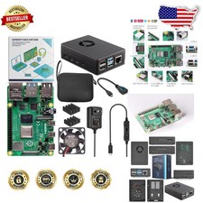 Raspberry Pi 4 8GB Starter: Pro Aluminum Case, Fan, High-Speed DDR4