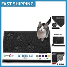 Andalus Waterproof Cat Litter Mat - Non-Slip  Easy to Clean, Black 23.5"x15.75"