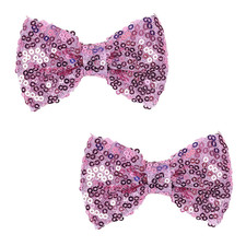 Love Fairy 3-Inch Glitter Bow Hairpin - Sparkling Sequin Bow Tie Hair Clip for G