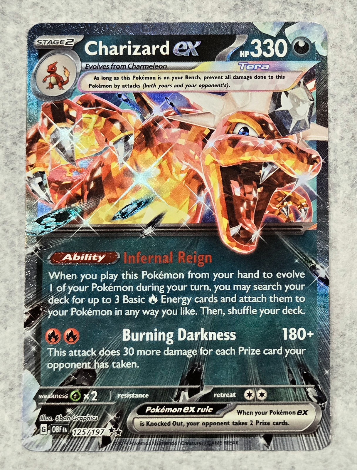 2023 Pokemon Charizard ex #125/197 stage 2 mint condition