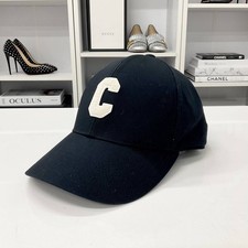 Celine Logo Cotton Baseball Cap Black Used