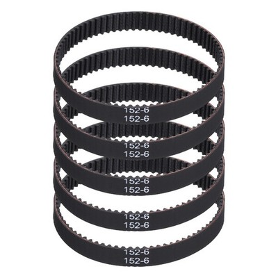 152mm GT-2 Timing Belt, 5pcs 6mm Width 2mm Pitch 3D Printing Closed Loop, Black