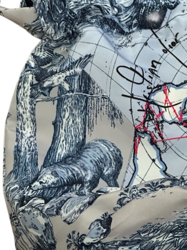 DIOR -Around The World Drawstring Pouch LARGE 12x12x8 in VIP Authentic Gift New - Picture 12 of 23