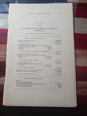 1895 Electric Trolley Report MANCHESTER STREET RAILWAY New Hampshire Railroad 
