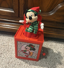 Disney Mickey Mouse Christmas Holiday Jack-in-the-Box Toy