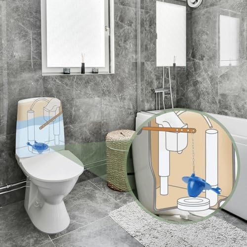 Toilet Flapper Replacement kit 2 inch ，Silicone Stopper Flapper Repair Blue
