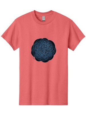 Tangled-Ball-Of-Pins Mens Graphic Tee, 100% Cotton, Casual Summer Wear