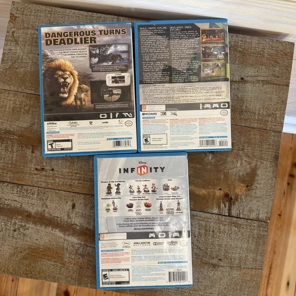 Minecraft Wii U Edition Disney Infinity Cabela’s Dangerous Hints 2013 Wii U Lot - Image 3 of 4