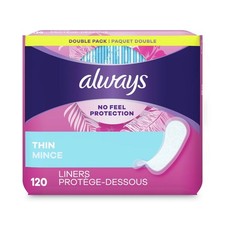 Always Thin Daily Panty Liners, Regular, 120/pack New
