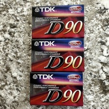 3x TDK D90 Blank Audio Cassette Tapes High Output IECI / Type I Sealed NEW
