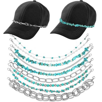 9 Pcs Trucker Hat Chains Trucker Hat Charms Women Man Bill Decoration Detacha...