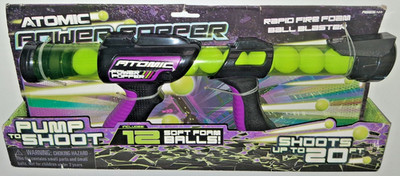 Atomic Power Popper 12X - Rapid Fire Foam Ball Blaster Gun Shoots Up Balls Toys