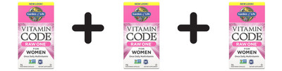 3 x Garden of Life Vitamin Code RAW ONE - for Women - 75 caps (85,66 EUR/kg)
