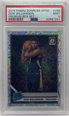 Zion Williamson 2019 Optic 156 Premium Box Set Silver Scope Prizm #/249 RC PSA 9