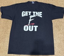 2002 "Get The F Out" WWE WWF original Vintage Wrestling T Shirt XL Black New CLE