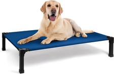 Outdoor Elevated Dog Bed for Large Dogs Portable Raised Pet Cot W/ Metal Frame