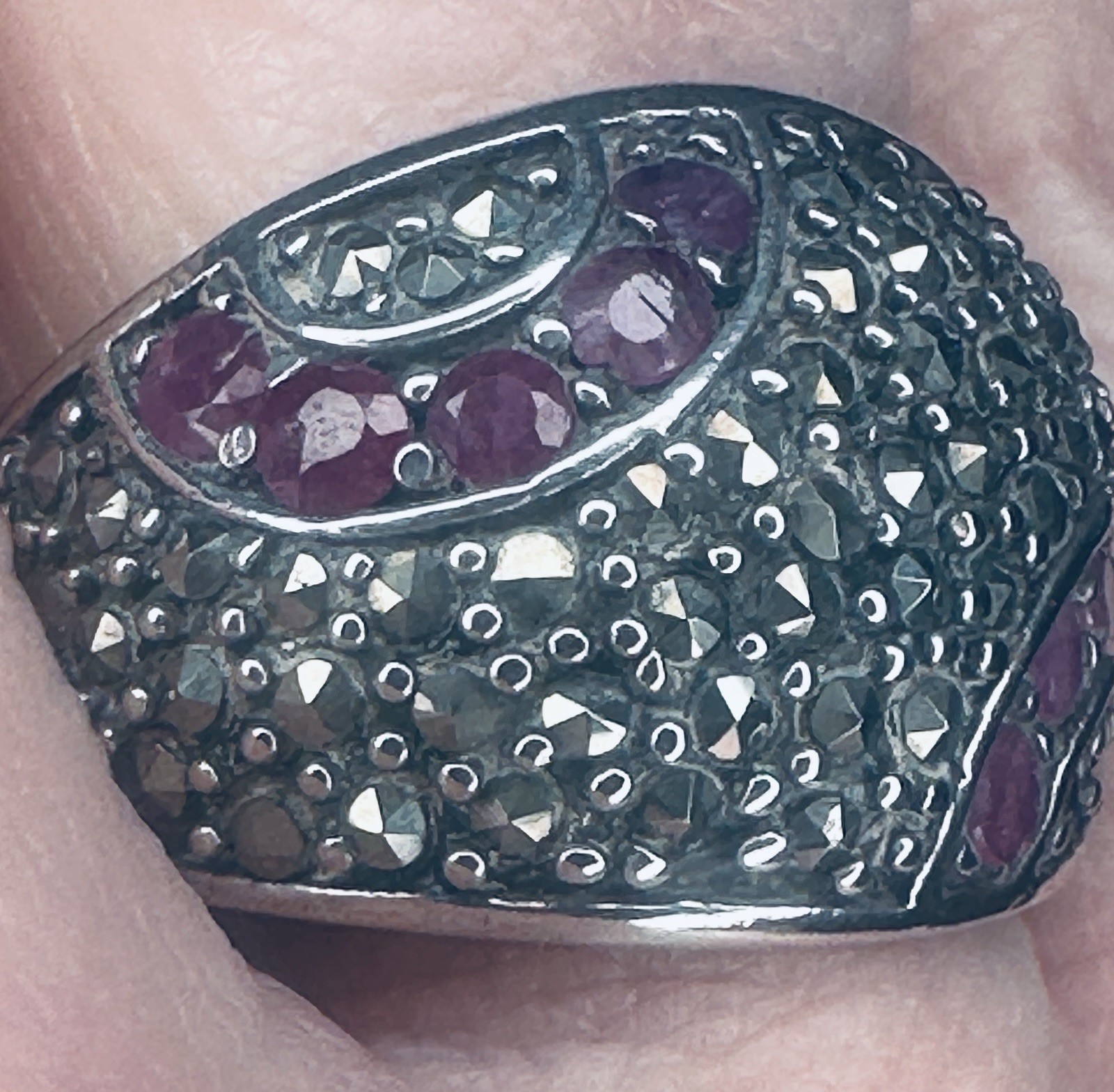 Sterling Silver 925 Ruby Gemstone Ring Size 8.5 - image 8