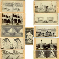 Stereoview - Giacomo BROGI - Florence Views c. 1870 Vintage x11