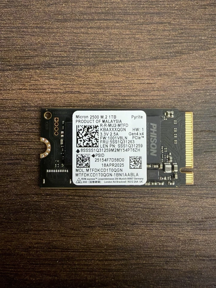 Micron MTFDKCD1T0QGN 1TB 2500 M.2 2242 NMVe PCIe SSD