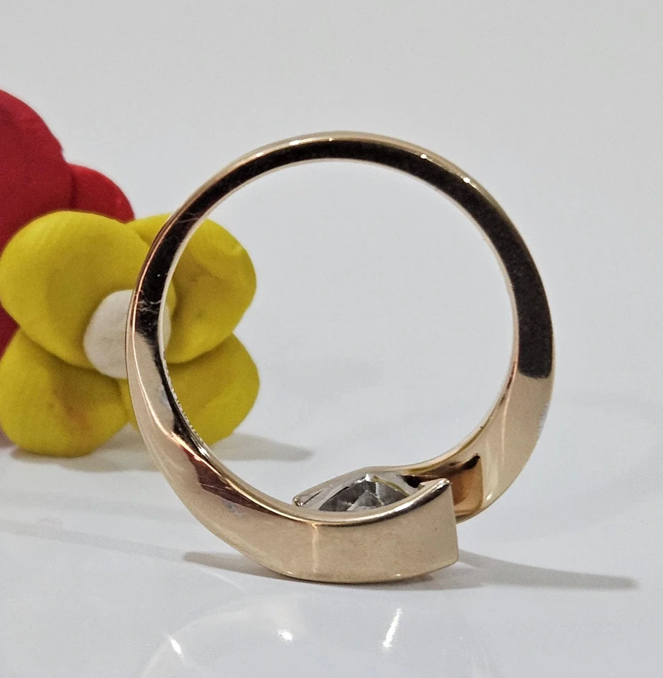 Lab Grown Diamond Engagement Ring Trillion Cut 10K Gold Ring Gifts For Her - Image 4 of 4