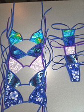 New lot of 5 A/B cup thong bikini sets with break away clip thongs