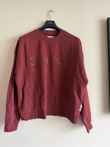 Calvin Klein Men's Burgundy Crew Neck Sweatshirt Tonal Logo Size XL NWT - product listing photo
