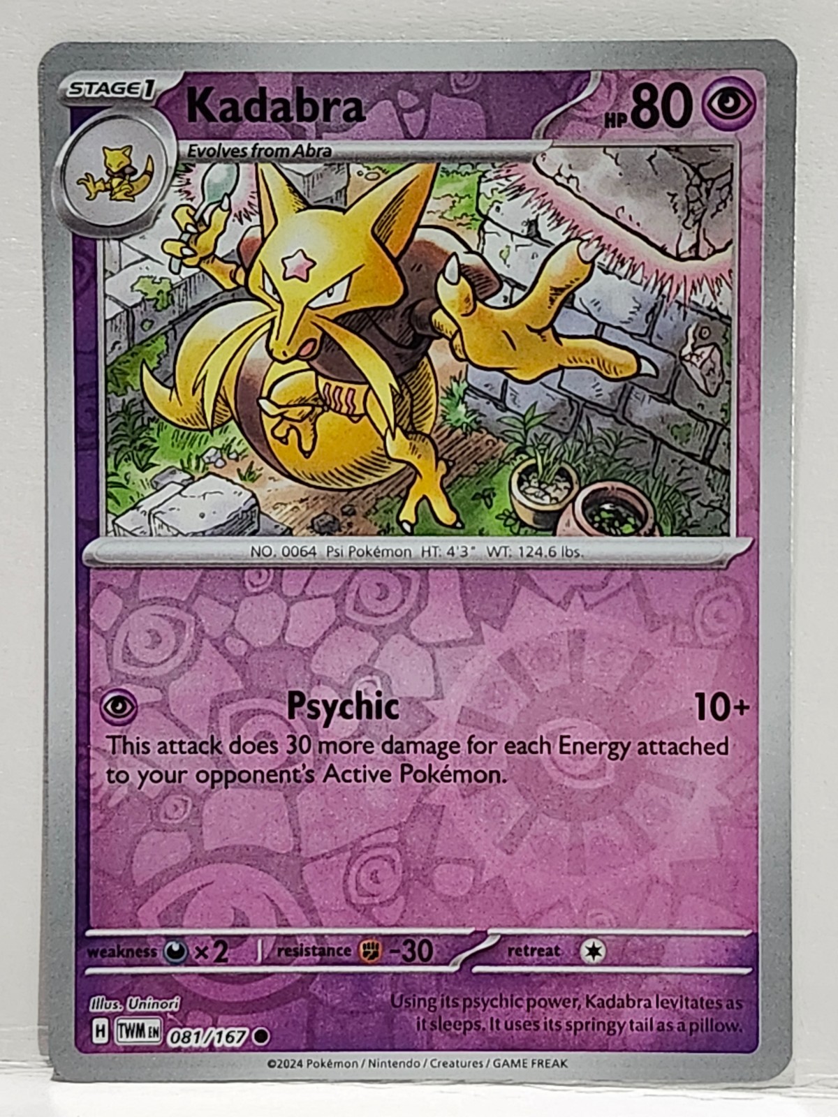 Kadabra #81/167 Twilight Masquerade 2024 Reverse Holo Pokémon TCG