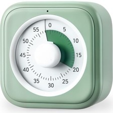 60 Minute Visual Timer for Kids, Silent Countdown Clock, Time Management Green