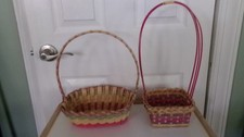 EASTER BASKETS SET OF 4 1 STAMPED MEXICO 1 WOOD BOTTOM VARIOUS SIZES SEE BELOW