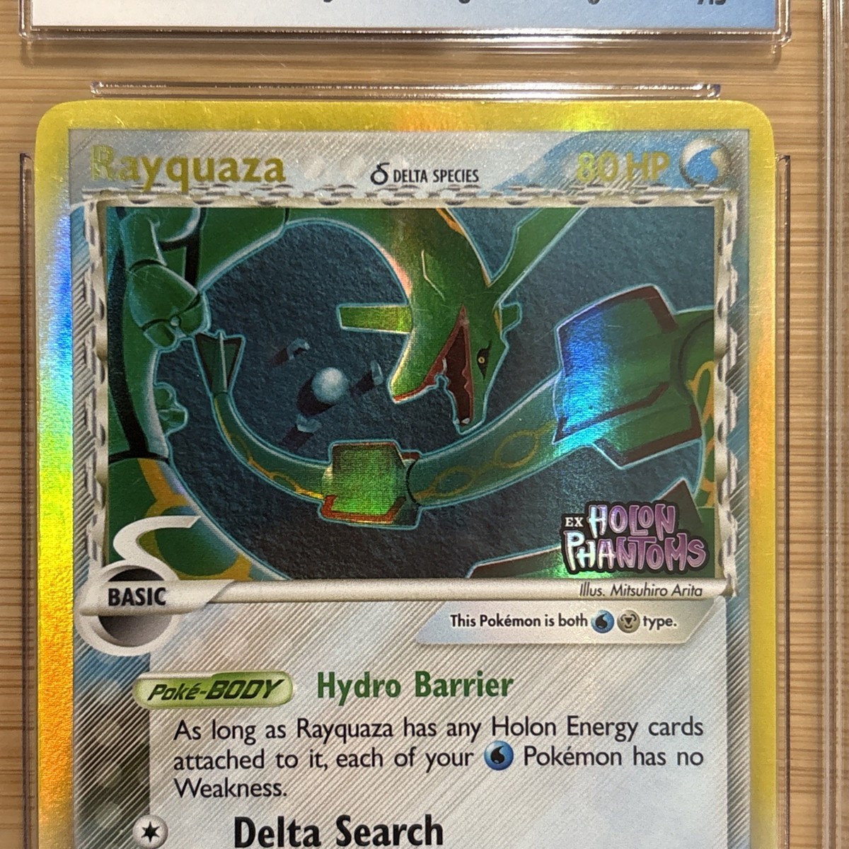CGC 8 RAYQUAZA 16/110 EX HOLON PHANTOMS REVERSE HOLO STAMPED