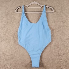 Fabletics Low Back One-Piece Swimsuit Island Escape Blue L Large NEW
