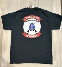 UNITED STATES MARINE CORPS USMC 2nd BATTALION 1st MARINES T-Shirt - Size L