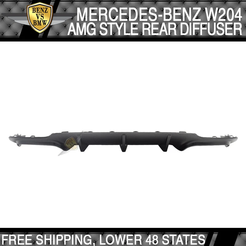 Fits 12-14 Mercedes W204 C-Class AMG Style Rear Bumper Diffuser ABS Foto 3 de 4