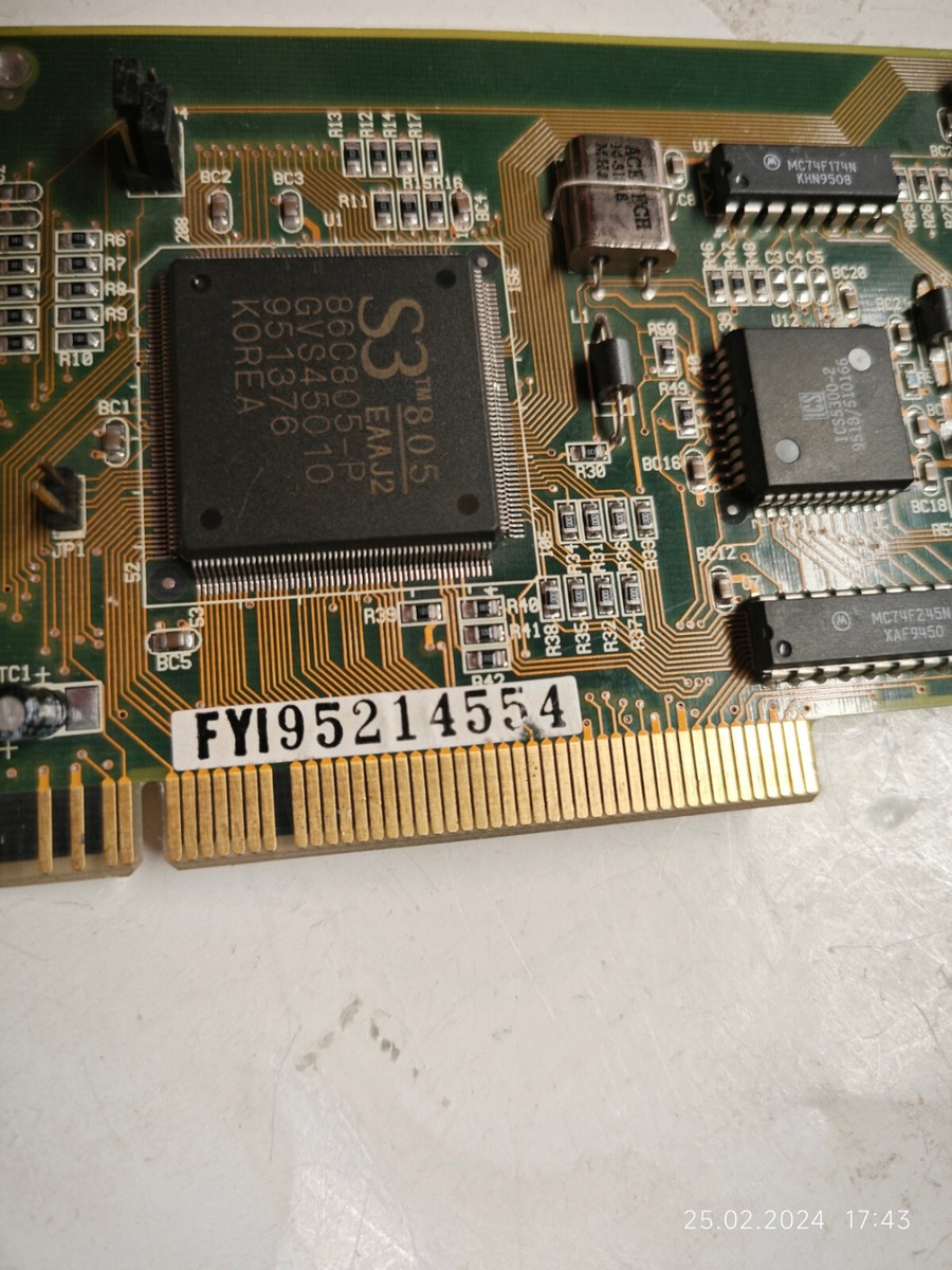 1994 VLB VGA Card Full Yes Industrial Corp KC7-S3805 (S3
