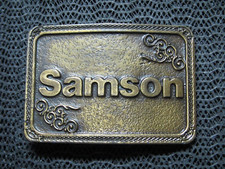 SAMSON NAME BELT BUCKLE VINTAGE RARE B  H BUCKLES 1980s USA HALF BAKED