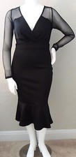 Sexy Diva Fit & Flare Sheer Accent Mermaid Dress Black Plus 1XL & 2XL - New!