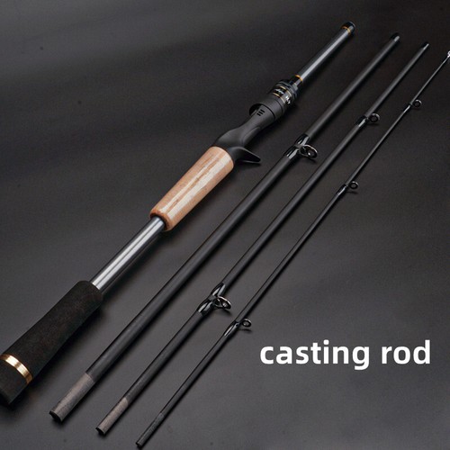 Spinning Casting Carbon Fishing Rod 4 Sections 1.98m/2.1m Portable Travel Rods - Picture 28 of 37