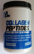 Evlution Nutrition - Collagen Peptides - 30 Servings - Unflavored - Exp 6/2026