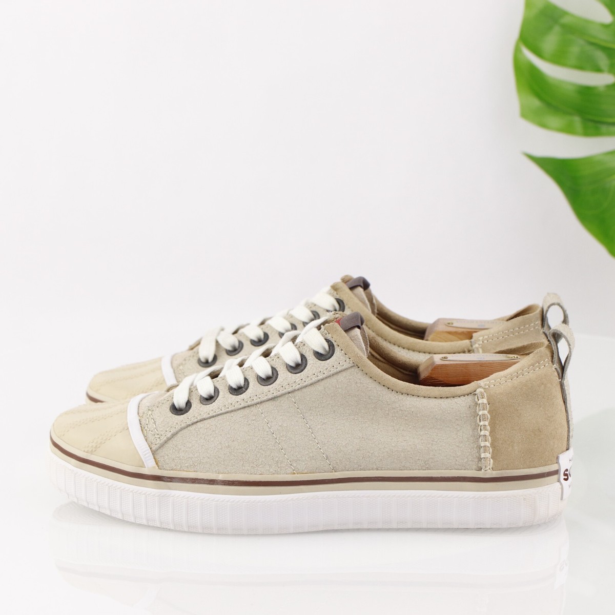 Sorel Mens Sentry Sneaker Size 9 Tan Beige Suede Canvas Low  display picture 2