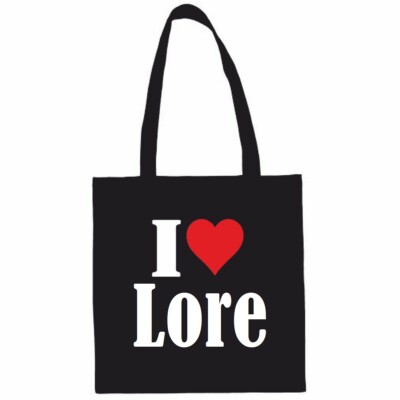 Tasche Beutel Baumwolltasche I Love Lore Geschenk Geburtstag Valentinstag Weihna