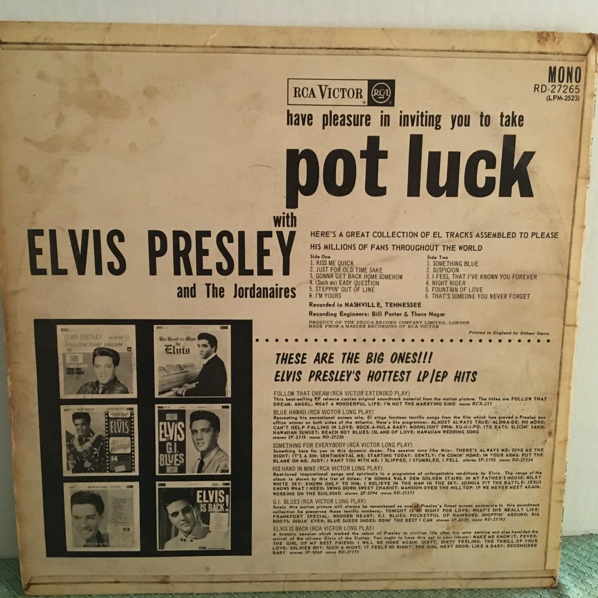 ELVIS PRESLEY LP POT LUCK | eBay