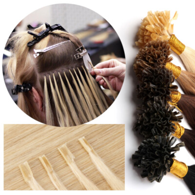 Keratin Bonding Hair Extensions Echthaar 200 Strähnen Haarverlängerung 50CM Lang