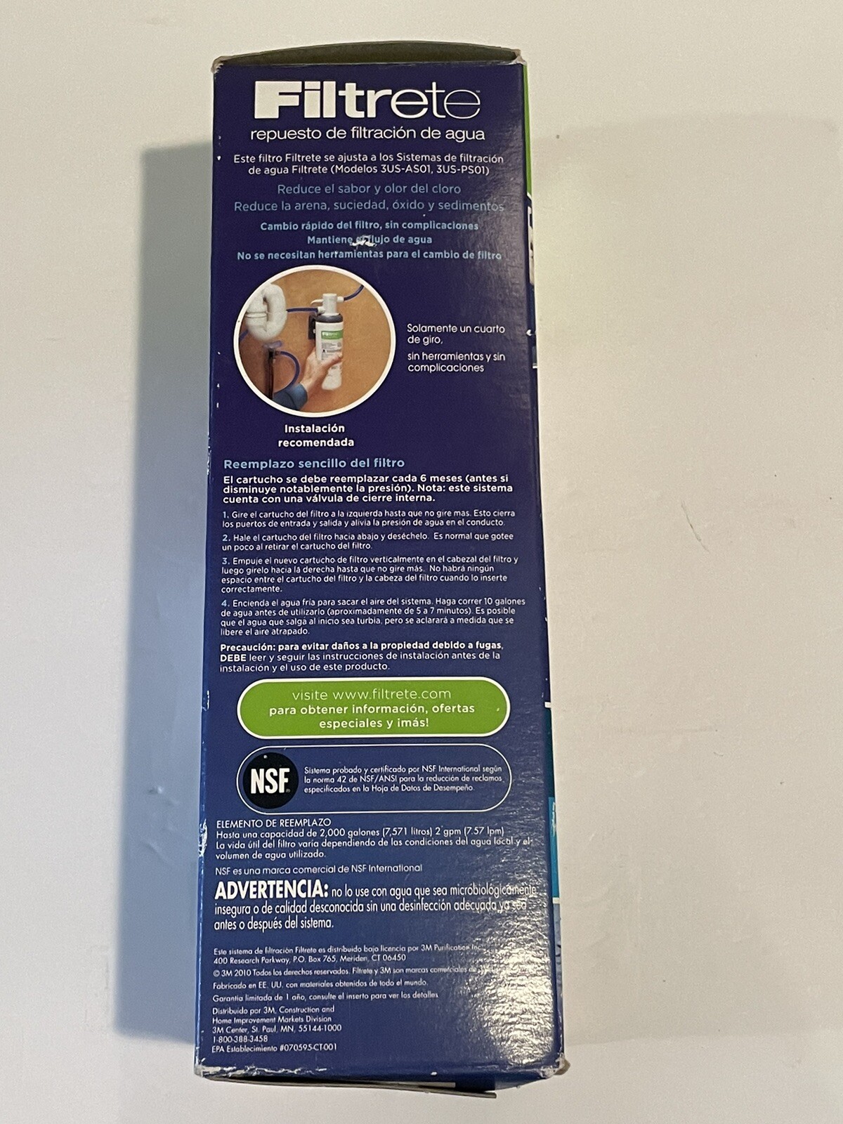 Filtrete Standard Under Sink Quick Change Water Filtration Replacement Filter