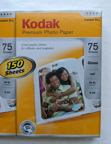 Kodak Premium Photo Paper Gloss 4" x 6" 150ct Instant Dry NEW Sealed Made In USA - Picture 3 of 5