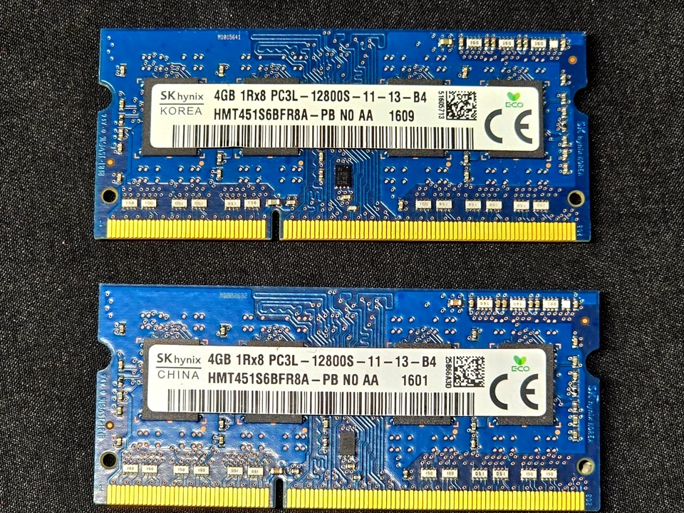8GB (2x4GB) PC3L-12800s DDR3-1600MHz 1Rx8 Non-ECC Hynix HMT451S6BFR8A-PB - Image 3 of 3