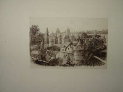 Eau Forte Originale HENRI NEIGHBOR NICHE FOUGERES ILLE et VILAINE BRETAGNE 1925