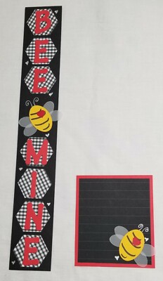 Premade Valentines Day Bee Mine Scrapbook Border & Journal Box